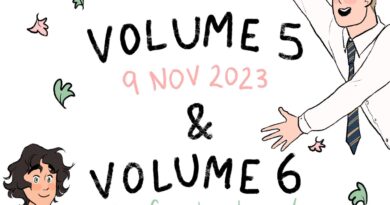 Heartstopper volume 5 & 6 announcement graphic featuring Charlie (bottom left) and Nick (top right)